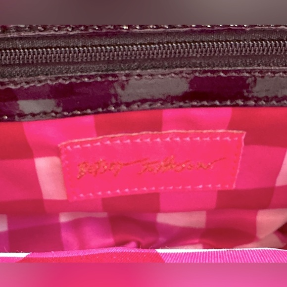 Vintage Betsey Johnson‎ Black Patent Leather Crystal DICE Clasp Clutch Purse - Picture 6 of 10